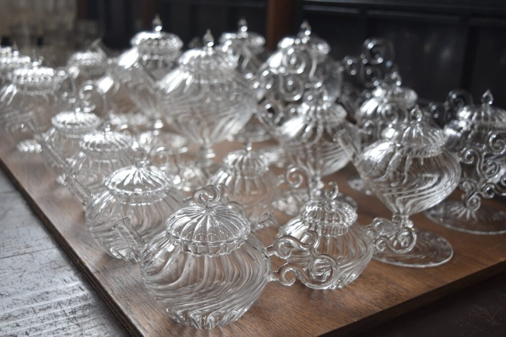 【新品未使用】glass atelierえむに グレー ティーポットカップセット ＋＋glass atelier えむに＋＋ | 水上竜太とマエダミユキの日々