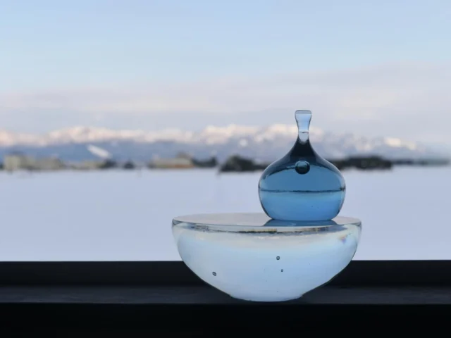 glass atelier えむに　デザートカップ glass atelierえむに 月色のカップ & ソーサー 耐熱ガラス | J-artist.com